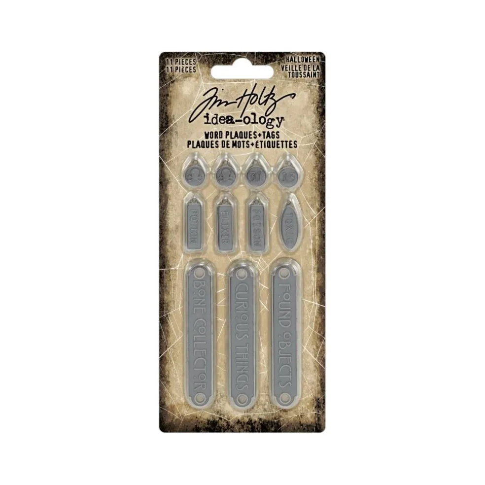 Tim Holtz® Idea-Ology Metal Halloween Word Plaques & Tags, 11ct.