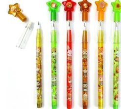TINYMILLS Autumn Woodland Animals Fall Theme Stackable Pencils, 24 Pack, Stackable with Pre-Sharpened Leads, Star Top Erasers Party Favors