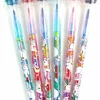 TINYMILLS 24 Pcs Unicorn Rainbow 2 in 1 Stacking Crayons with Stamp Topper
