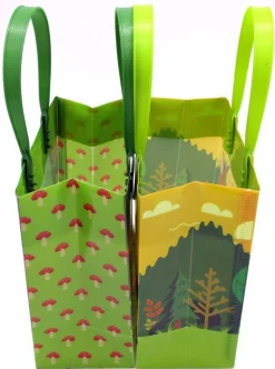 Tiny Mills Woodland Animals Forest Creatures Critters Party Favor Bags Treat Bags with Handles, Candy Bags for Birthday Party Bags Party Supplies,12 Pack