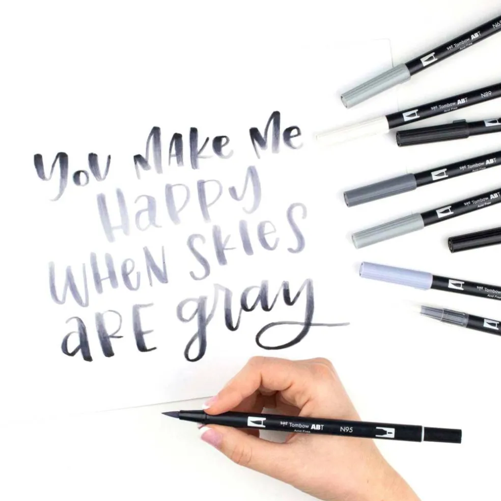 Tombow Grayscale Palette Dual Brush Pen Set