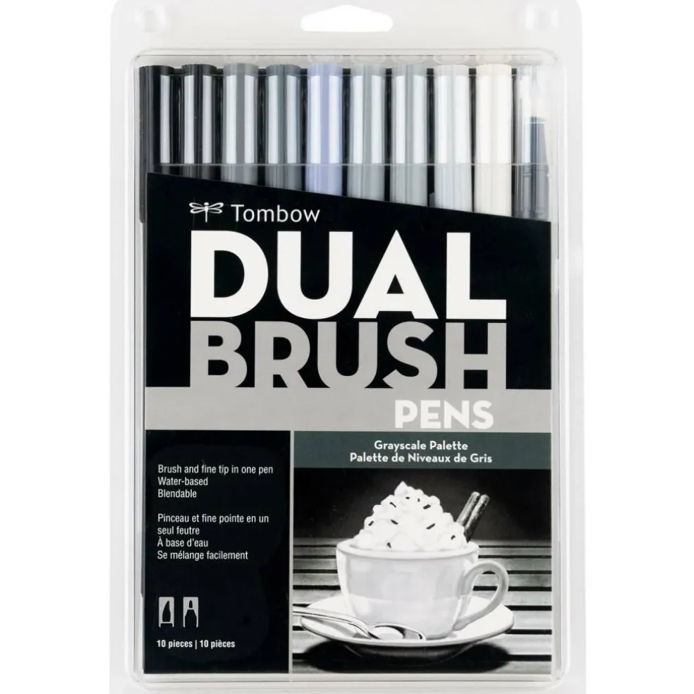 Tombow Grayscale Palette Dual Brush Pen Set