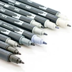 Tombow Grayscale Palette Dual Brush Pen Set