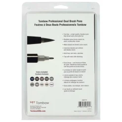 Tombow Grayscale Palette Dual Brush Pen Set
