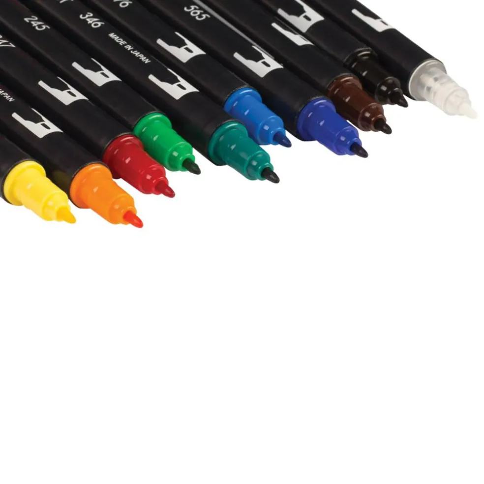 Tombow Primary Palette Dual Brush Pen Set