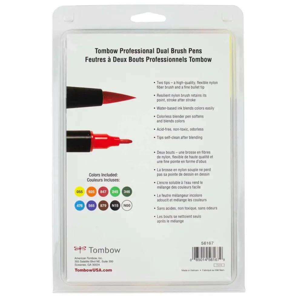 Tombow Primary Palette Dual Brush Pen Set
