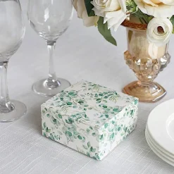 25 Tote Gift 4x4 in BOXES Floral Printed Party Favor Holders