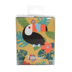 Toucan Drink Holder S/4 Trq/Yel/Blu/Pnk Decor