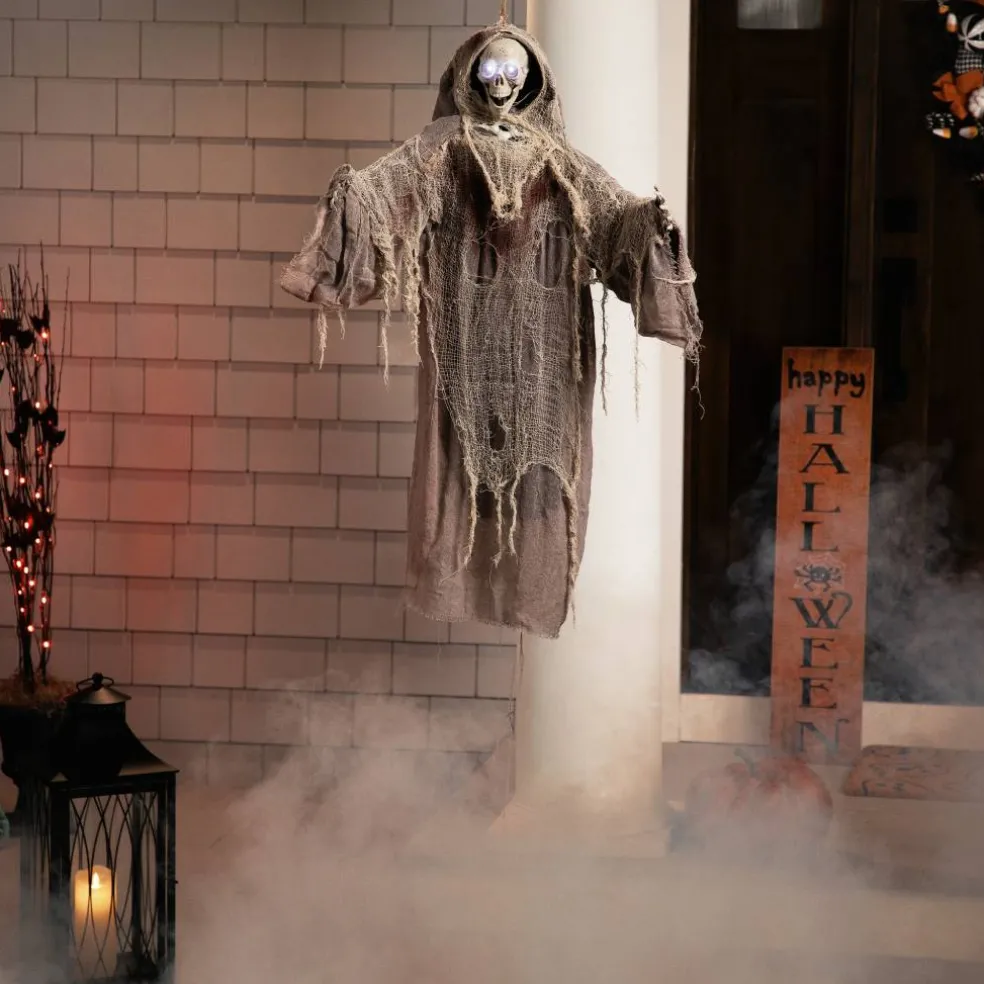 36" Touch Activated Hanging Death Reaper Halloween Decoration