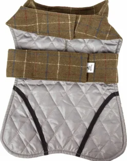 Touchdog 2-In-1 Windowpane Plaided Dog Jacket With Matching Reversible Dog Mat