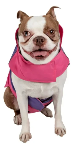 Touchdog Lightening-Shield Waterproof 2-in-1 Convertible Dog Jacket with Blackshark technology