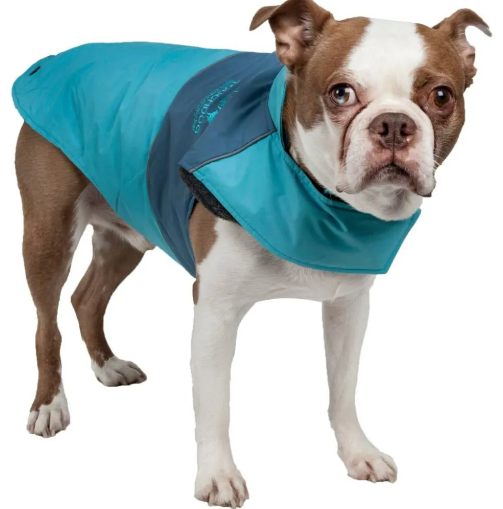 Touchdog Lightening-Shield Waterproof 2-in-1 Convertible Dog Jacket with Blackshark technology