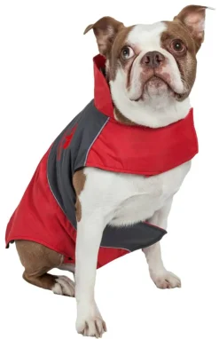 Touchdog Lightening-Shield Waterproof 2-in-1 Convertible Dog Jacket with Blackshark technology