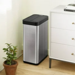 Touchless 16 Gallon Trash Can with Automatic Wing Lids and Anti-Fingerprint Finish