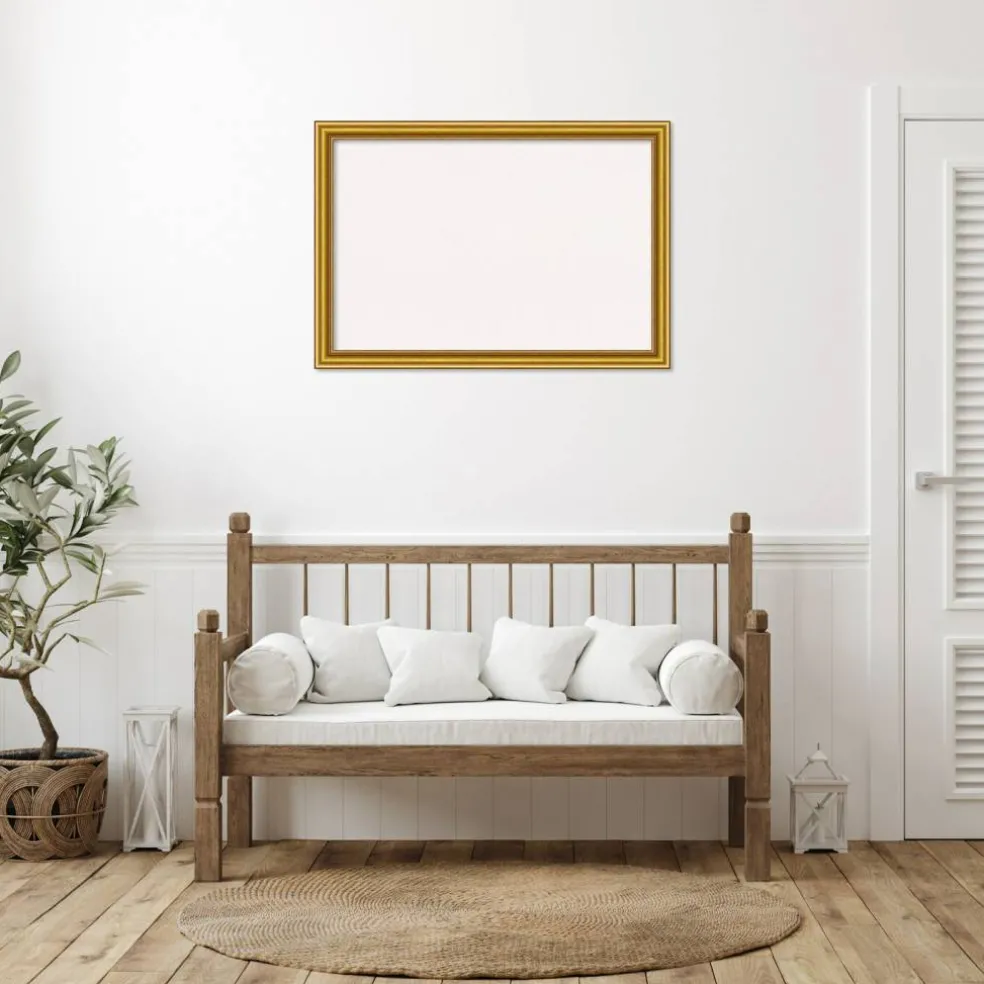 Townhouse Gold Wood Framed Corkboard, White Cork