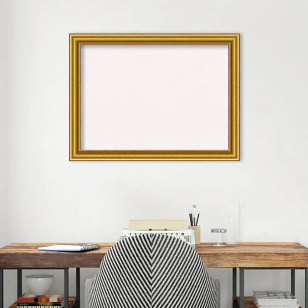 Townhouse Gold Wood Framed Corkboard, White Cork