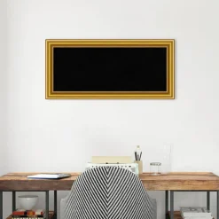 Townhouse Gold Wood Framed Corkboard, Black Cork