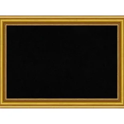 Townhouse Gold Wood Framed Corkboard, Black Cork