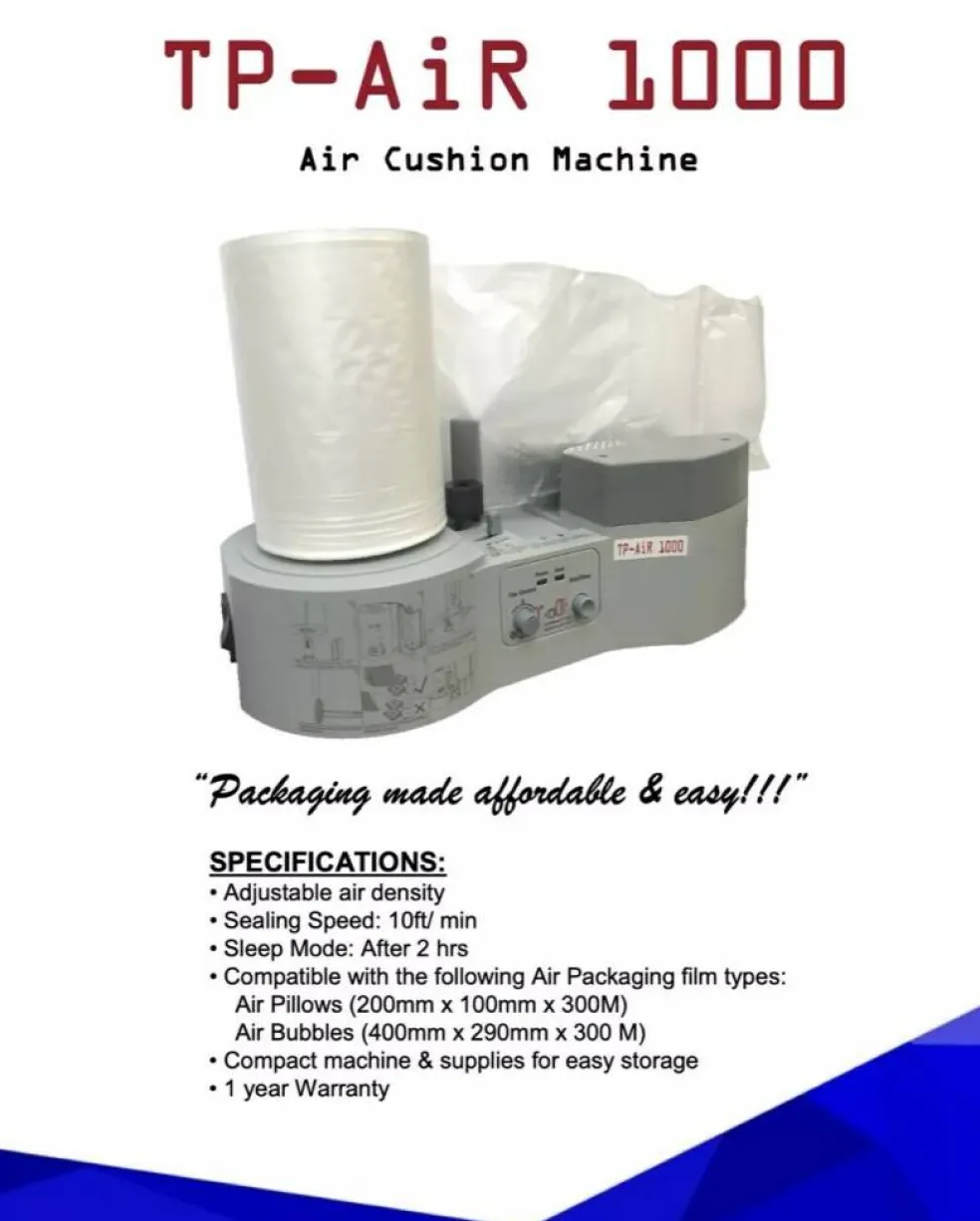 TP-AIR 1000 Air Pillow Maker Air Cushion Bubble Machine for Carton Box Packaging.