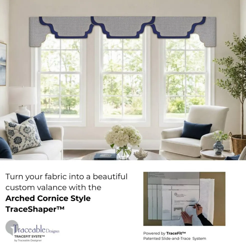Traceable Designer Arched Cornice Style TraceShaper™ Kit, No-Sew Fabric Shaping Form