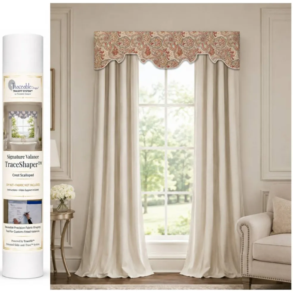 Traceable Designer® Crest Scalloped No-Sew DIY Window Valance Making Kit