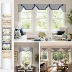 Traceable Designer Multi-Style Cornice Valance TraceShaperâ„¢ Kit, No-Sew Fabric Shaping Forms