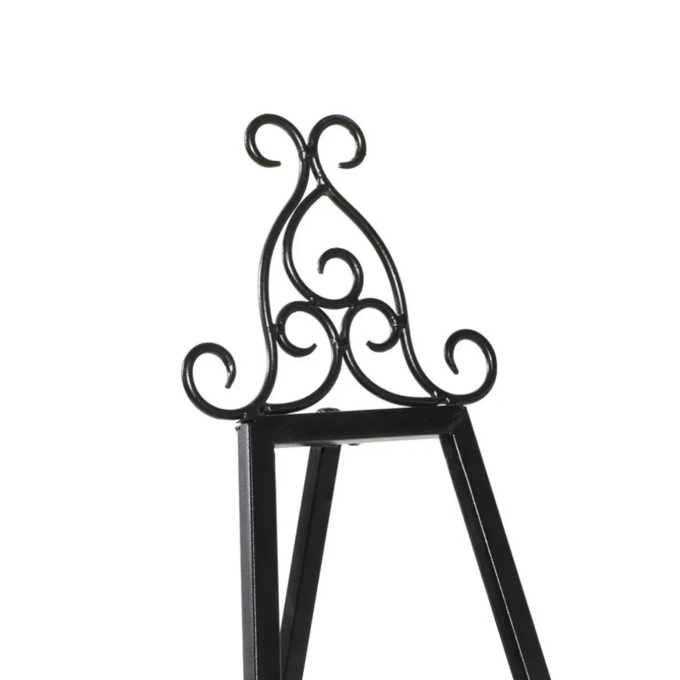 Traditional Black Iron Floor Easel, 46" x 21" x 22"
