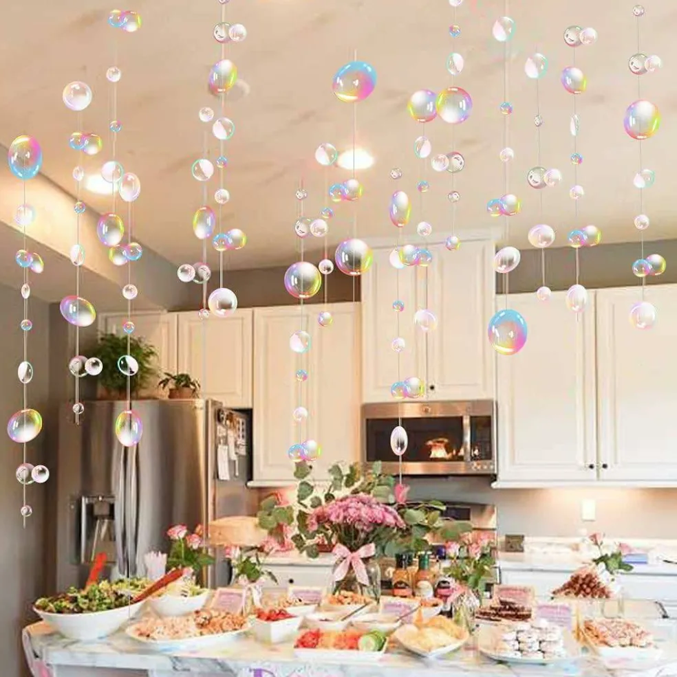 Transparent Bubble Garlands Mermaid Party Decoration Colored Flat