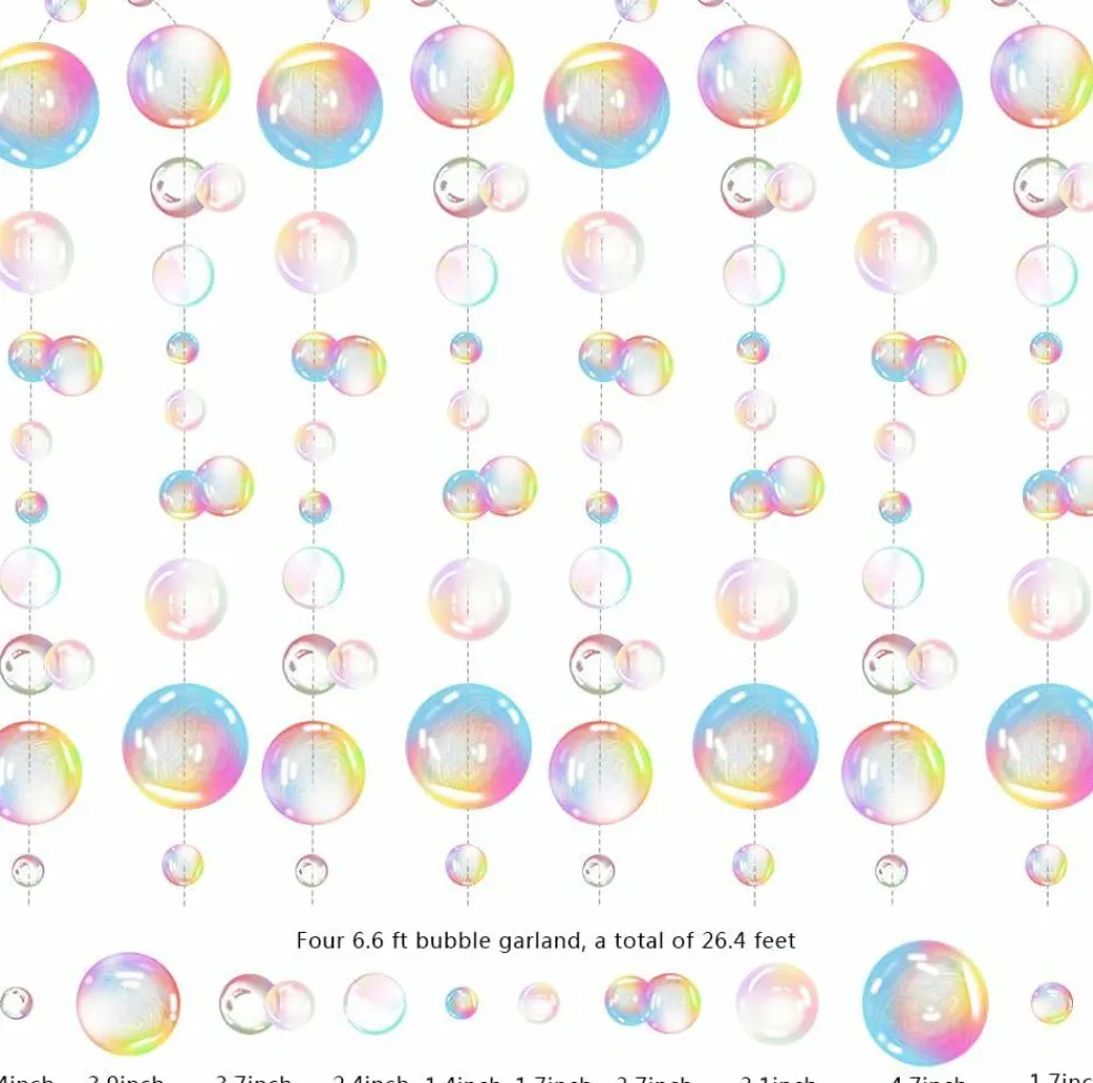 Transparent Bubble Garlands Mermaid Party Decoration Colored Flat