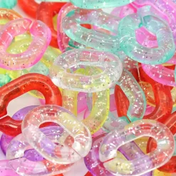 Transparent Glitter Plastic Chain Links by Creatology™