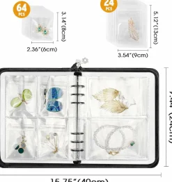 Transparent Jewelry Storage Book – 84-Grid Clear Travel Organizer for Necklaces, Earrings, Rings, Bracelets