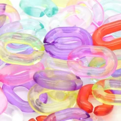 Transparent Rainbow Plastic Chain Links by Creatology™