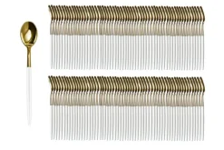 Trendables Two-Toned Disposable Plastic Cutlery – Choose 120 Count Two toned Forks,Plastic Spoons, or Disposable plastic Knives – Elegant Heavy Duty Utensils for Parties, Weddings, Birthdays, Dinner Buffets, Holidays, and Everyday plastic silverware