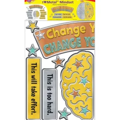 Trend Enterprises® I Heart Metal Mindset Bulletin Board Set