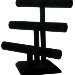 12" Triple Bar Black Velvet Jewelry Stand by Bead Landing™
