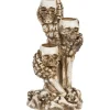 12" Triple Skulls Halloween Tea Light Candle Holder