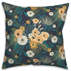 Tropical Floral Square Throw Pillow