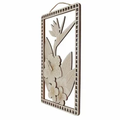 15.5" Tropical Flowers DIY Plywood Plaque with Mirror Frame by Make Market®
