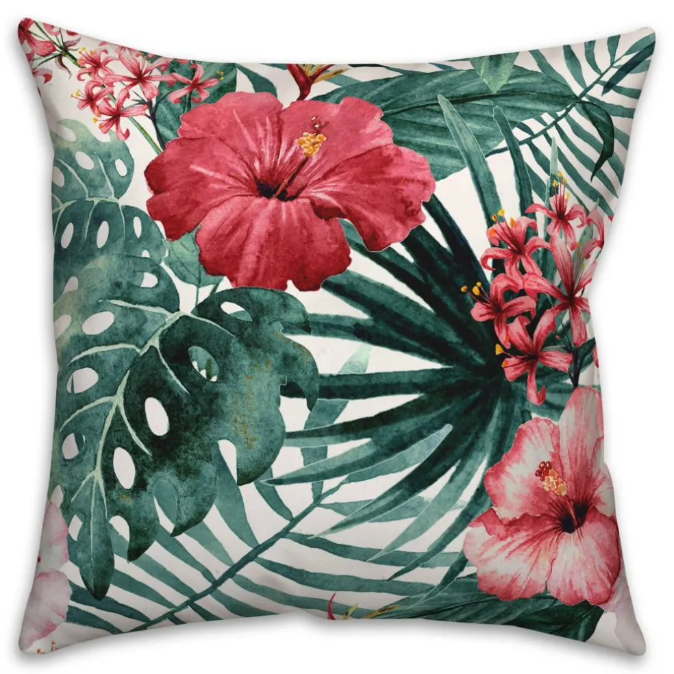Tropical Flowers 18" x 18" Indoor / Outdoor Pillow