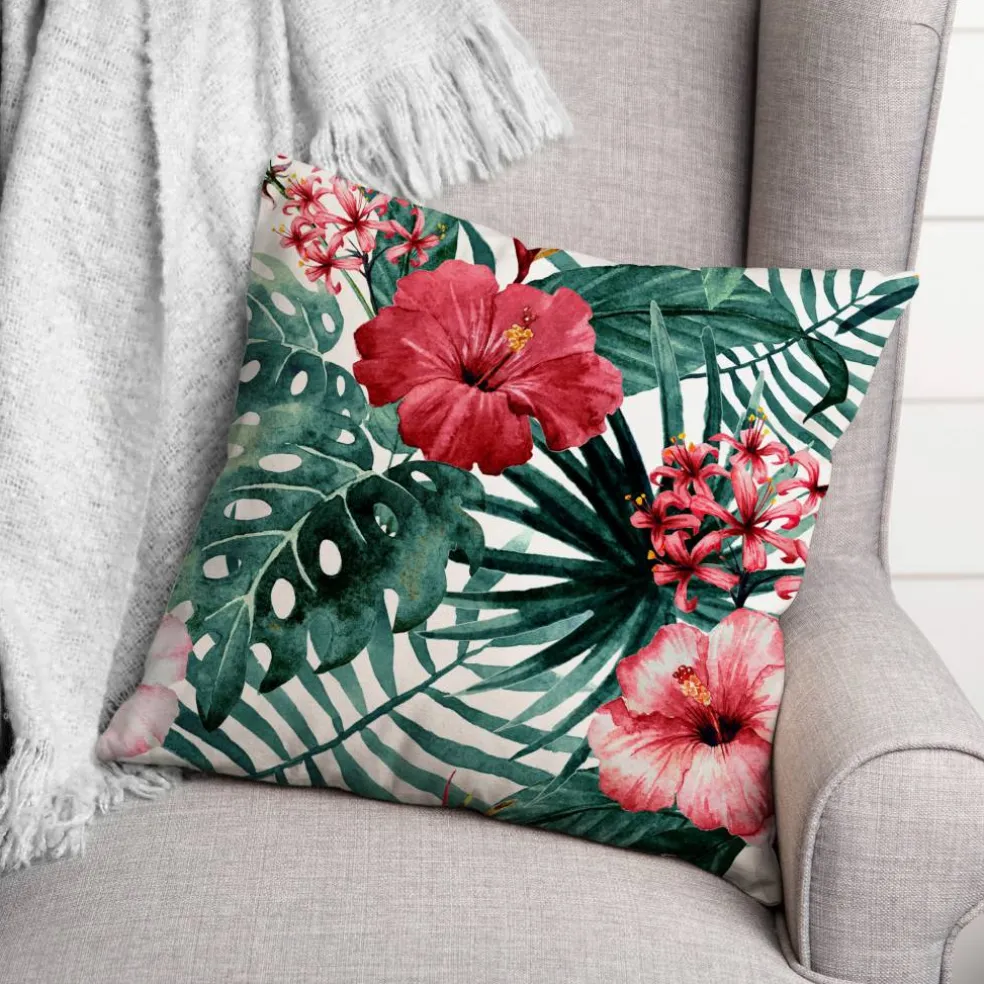 Tropical Flowers 18" x 18" Indoor / Outdoor Pillow