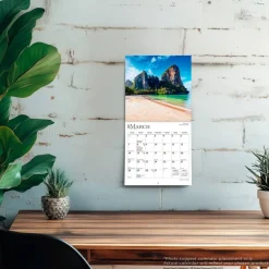 Tropical Islands | 2027 7 x 14 Inch (Hanging) Monthly Mini Wall Calendar