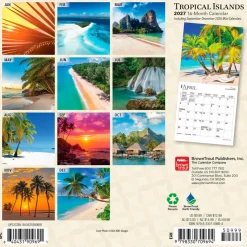 Tropical Islands | 2027 7 x 14 Inch (Hanging) Monthly Mini Wall Calendar