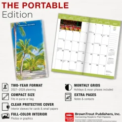 Tropical Islands | 2027-2028 3.5 x 6.5 Inch Two Year Monthly Pocket Planner Calendar