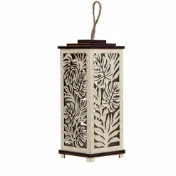 8" Tropical Leaves DIY LED Plywood Lantern Décor by Make Market®