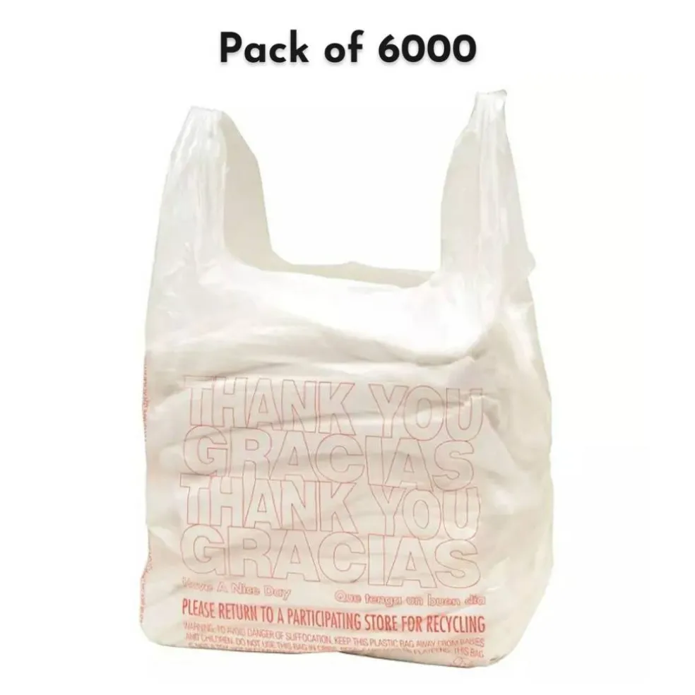T-Shirt Carry-Out Bags, 11.5" x 6.5" x 22"