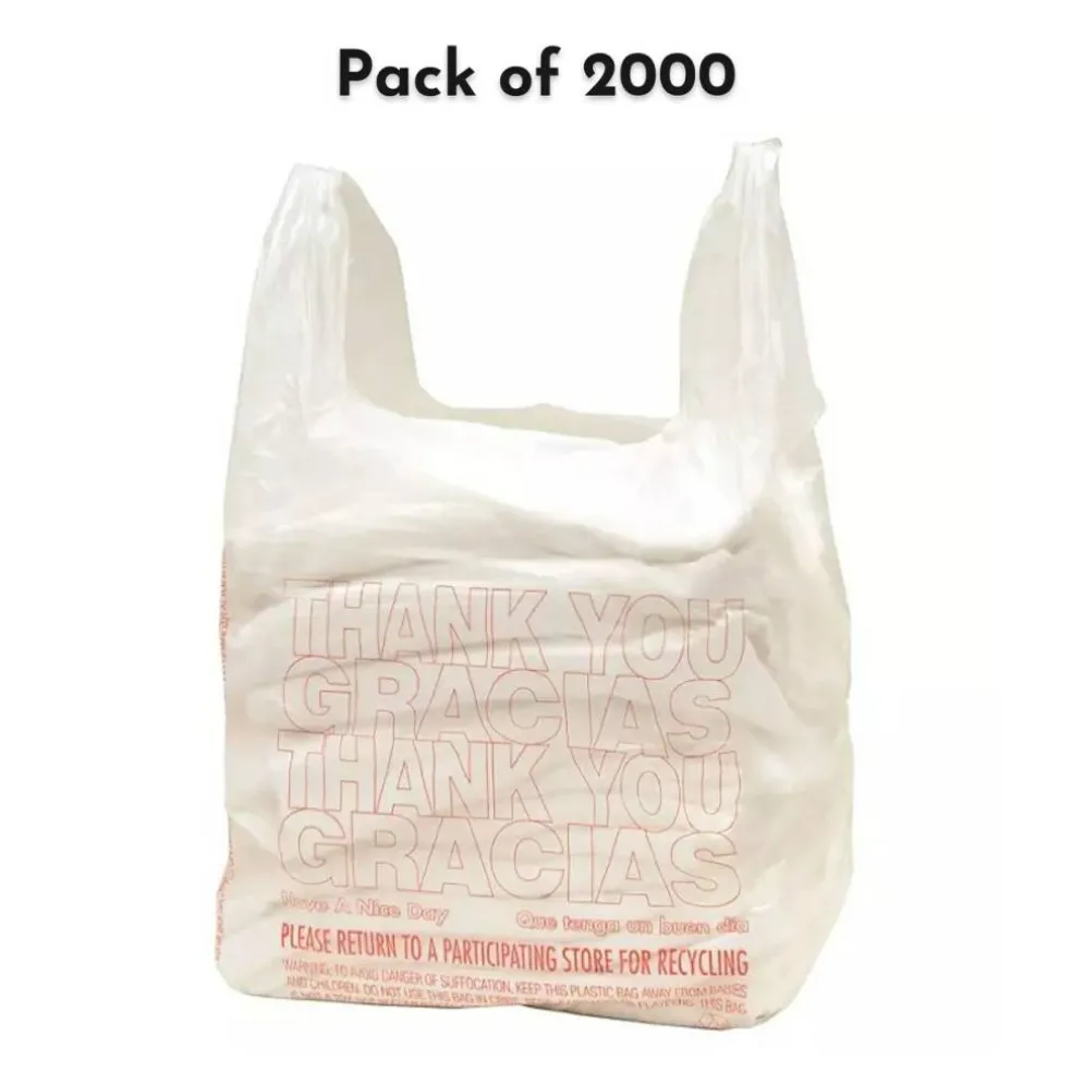 T-Shirt Carry-Out Bags, 11.5" x 6.5" x 22" | Raheev®