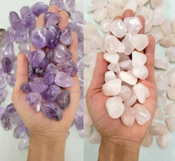 Tumbled Amethyst & Rose Quartz Combo - Bulk Tumbled Stones