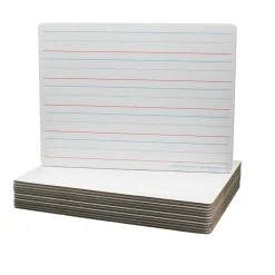 Two-Sided (Red & Blue Ruled/Blank) Dry Erase Board, 9" x 12", Pack of 12
