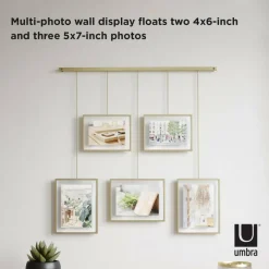 Umbra Matte Brass Exhibit Gallery Picture Frame Set