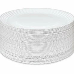 Uncoated Paper Plates - 9" Dia, Pkg of 250